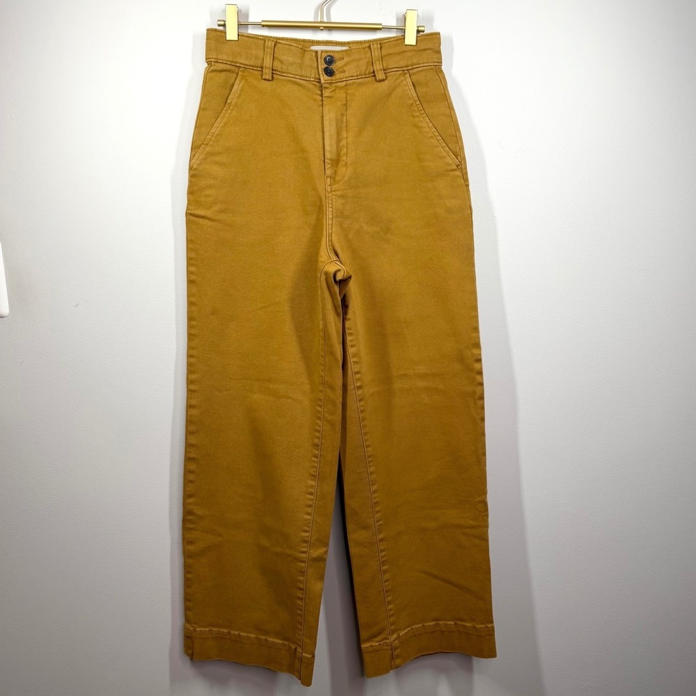 Everlane The Organic Crop Twill Wide-Leg Pant Brown Size 4 - Picture 2 of 12